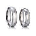 New Products 316L Stainless Steel Diamond Engagement Couple Ring